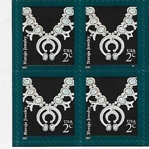 US Navajo Jewelry 2c Plate Block of 8  #205572756565